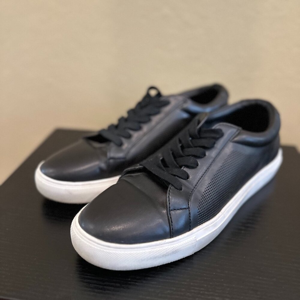 Black Side Perforated Low Top Sneakers